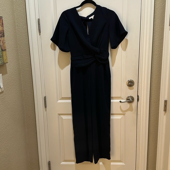 Anthropologie NWT navy XS Harlyn Turner twist jumpsuit. GORGEOUS! - Picture 2 of 7